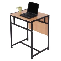 HOMCOM 36" Wood Top Folding Computer Table Home Office Desk Slide Folding Writing Desk - Black(m-12)