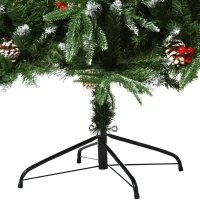 HOMCOM 7ft Artificial Pine Tree Holiday Home Christmas Decoration with Removable Branches, Pinecone - Red Berries(m-14)