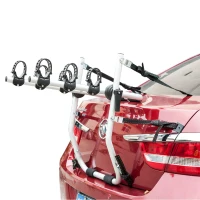 Aosom Aluminum Three Bike Trunk Mount Bicycle Carrier Rack - Silver(m-5)