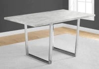 Monarch 59" x 36" Rectangular Cement-Look Finish Chrome Metal Leg Modern Dining Table(m-3)