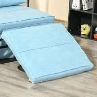 HOMCOM 4-in-1 Multi Function Folding Single Sofa Bed with Retractable Footrest, Convertible Sleeper with Adjustable Backrest For Living Room and Small Spaces, Light Blue(m-10)
