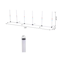 PawHut Sturdy Dog Weaves Poles Pet Speed and Agility Equipment Dogs Obstacle Outdoor w/ Storage Bag(m-3)