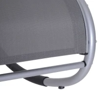 Patio Rocking Lounge Chair Orbital Zero Gravity Seat Pool Chaise w/ Pillow Grey(m-10)