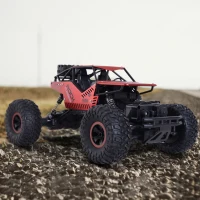 Aosom 1:16 Scale 2.4Ghz 4WD RC Rock Crawler Off-Road Electric Monster Truck - Red(m-1)