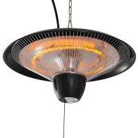 Outsunny 1500W Patio Gazebo Ceiling Mounted Patio Heater String Control with Light - Black(m-10)