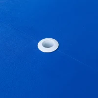 Outsunny 53" Camping Table and Chairs, Foldable with 4 seat Plastic Portable Compact Suitcase, Camping Table Set with Umbrella Hole, Blue(m-10)