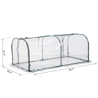 Outsunny 7' x 3' x 2.5' Mini Greenhouse, Portable Tunnel Green House with Roll-Up Zippered Doors, UV Waterproof Cover, Steel Frame, Clear(m-3)