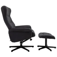 HOMCOM Fabric Recliner with Footrest - Modern Elegant Reclining with Sturdy Metal Base - Thick Padded Cushion - Dark Grey(m-11)