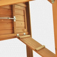 PawHut 88" Wooden Slant Roof Enclosed Run and Nesting Box Backyard Chicken Coop(m-7)