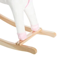 Qaba Kids Metal Plush Ride-On Unicorn Rocking Horse Chair Toy with Realistic Sounds(m-8)