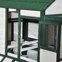 PawHut 100" Portable Wooden Chicken Coop Kit With Wheels, Run And Nesting Box (m-8)