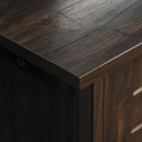 HOMCOM TV Stand for TVs up to 60", Industrial Entertainment Center Cabinet with Storage Shelves for Living Room or Bedroom, Dark Walnut(m-10)