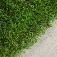 Outsunny 13' x 3.3' Synthetic Artificial Grass Turf Realistic Fake Thick Grass with UV Protection & Drain Holes, Outdoor Easy to Clean Lawn Pet Turf with High Density, 1.6'' Height(m-9)