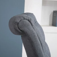 HOMCOM Retro High Back Armless Royal Accent Chair Fabric Upholstered Tufted Seat for Living Room, Grey(m-10)