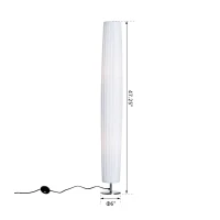 HomCom 48” Modern Free Standing Round Floor Lamp With Fabric Linen Shade - White(m-3)