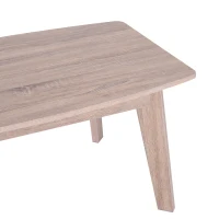 HomCom Modern Indoor Storage Rectangular Living Room Coffee Table -Wood Grain(m-10)