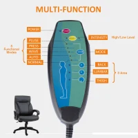 Vinsetto 6 Vibrating Massage Office Chair, Heavy-Duty Ergonomic Desk Chair with 5 Modes, Padded Armrest, Rolling Swivel PU Leather Task Computer Chair for Adults(m-8)