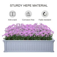 Outsunny 48" x 48" x 12" Raise Garden Bed Kit, Raised Planter Box, Above Ground Garden for Flowers, Herb, Vegetables with Easy Assembly, Gray(m-5)