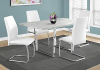 Monarch 59" x 36" Rectangular Cement-Look Finish Chrome Metal Leg Modern Dining Table(m-2)