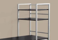Monarch 48" Contemporary Open Concept Computer Desk with Shelves - Cappuccino / Silver Metal(m-3)