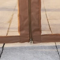 Outsunny 10' x 12' Hardtop Gazebo with Curtains and Netting, Permanent Pavilion Metal Roof Gazebo Canopy with Aluminum Frame and Top Hook, for Garden, Patio, Deck, Backyard, Brown(m-15)