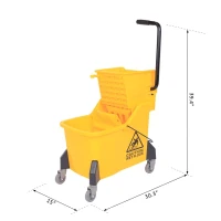 HomCom 38 Quart Commercial Janitorial Rolling Industrial Mop Bucket with Wringer(m-4)