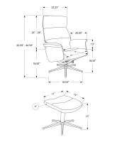 Monarch Ultra-Modern Upholstered Faux Suede Swivel Recliner with Matching Ottoman - Taupe(m-4)
