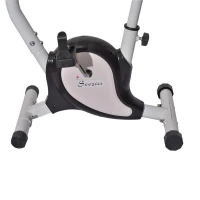Soozier Upright Stationary Exercise Cycling Bike w/ LCD Monitor - White and Black(m-3)
