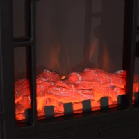 HOMCOM Freestanding Electric Fireplace Stove Space Heater Infrared Quartz LED  9.5" W 1500W Steel  Black(m-9)