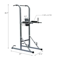 Soozier Upper Body Exercise Fitness Power Tower w/ Dip Station & Pull Up Bar(m-3)