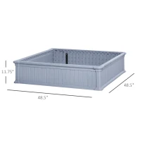 Outsunny 48" x 48" x 12" Raise Garden Bed Kit, Raised Planter Box, Above Ground Garden for Flowers, Herb, Vegetables with Easy Assembly, Gray(m-3)