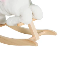 Open Box (Cosmetic Blemish) Qaba Kids Wooden Plush Ride-On Unicorn Rocking Horse Toy with Sing Along Songs(m-9)