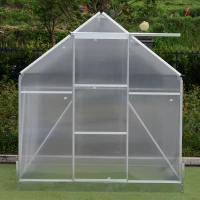 Outsunny 8' x 6' x 7' Polycarbonate Aluminum Framed Portable Walk-In Garden Greenhouse(m-9)