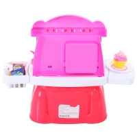 HOMCOM 20 Piece Birthday Cake Pretend Play Food Set Kids Educational Toy(m-7)
