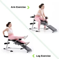 Soozier Steel Height Adjustable Multi-Position Abdominal Sit-Up Home Gym Bench with LCD Monitor and Resistance Bands(m-7)