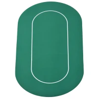 Soozier 71" x 36" Rubber 8 Player Oval Non-Slip Poker Table Top Mat with Carry Bag(m-3)