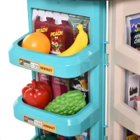 Qaba Kids Supermarket with Shopping Cart Play Set Toys with Working Scanner & Credit Card Reader for 3 to 6 Years - Green(m-10)