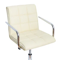 HOMCOM Modern PU Leather Midback Small Office Chair-Beige(m-6)