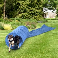 PawHut 16' Folding Backyard Dog Fitness Training Agility Tunnel with Chute(m-3)