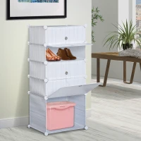 HomCom 5 Drawer Storage Cube Wardrobe Cabinet Shelf Shoe Rack Multi-use Portable w/(m-1)