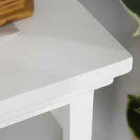 HOMCOM Electric Fireplace with Shelf, Storage Rack, Side Console Table, LED Log Flame, Auto Cut-Off, Remote Control, White(m-10)