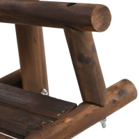 Outsunny 2-Seat Wooden Swing Bench, Ergonomic Design, 'A' Frame Construction, Stable and Non-Slip, Solid Wood Frame Log Garden Swing, for Outdoor and Indoor, Brown(m-11)