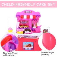 HOMCOM 20 Piece Birthday Cake Pretend Play Food Set Kids Educational Toy(m-6)