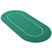 Soozier 71" x 36" Rubber 8 Player Oval Non-Slip Poker Table Top Mat with Carry Bag(m-8)