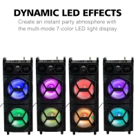 HomCom 37" 80 Watt Portable LED Wireless Bluetooth Compatible Dual Speaker Stereo with Wheels(m-8)