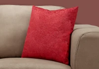 Monarch 18" x 18" Feathered Velvet Throw Pillow (1 pc) - Red(m-2)