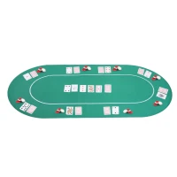 Soozier 71" x 36" Rubber 8 Player Oval Non-Slip Poker Table Top Mat with Carry Bag(m-2)