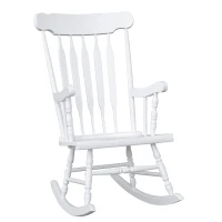 HomCom Wooden Baby Nursery Rocking Chair - White(m-2)