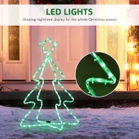 Outsunny 30" Outdoor LED Christmas Tree Rope Lights, LED Outdoor Christmas Decoration with Ground Stakes, Green(m-5)
