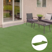 Outsunny 13' x 3.3' Synthetic Artificial Grass Turf Realistic Fake Thick Grass with UV Protection & Drain Holes, Outdoor Easy to Clean Lawn Pet Turf with High Density, 1.6'' Height(m-2)